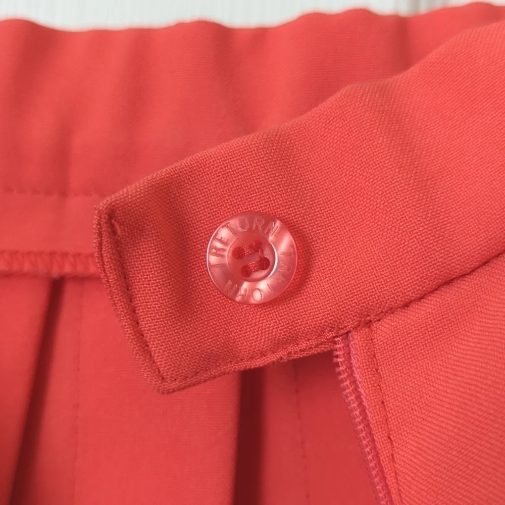Tretorn 80's Vintage Classic Pleated High Waisted Mini Tennis Skirt Hot Coral 8 - Picture 10 of 10